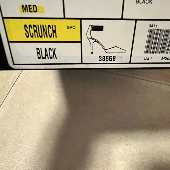 Metaphor Black Dress Heels w/Black Rhinestone Ankle Strap - 8.5 - Picture 5 of 5